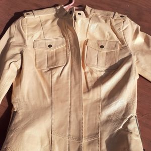 Cache Gold Leather Coat Size 2